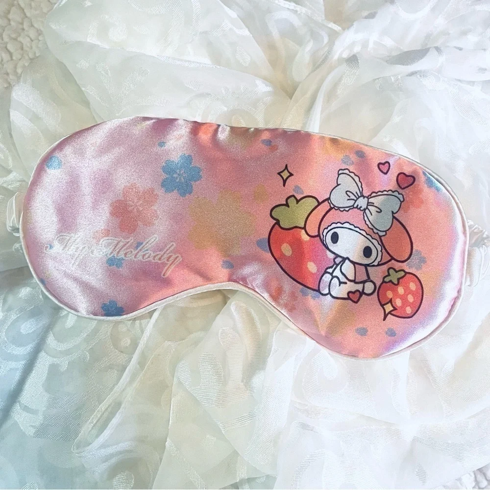 🆕 NWOT 💖 Sanrio My Melody Double-Sided Silk Sleeping Eye Mask ✨Hello Kitty